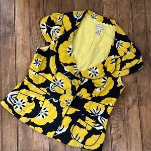 Anthropologie Elevenses shirt sleeve jacket top floral
